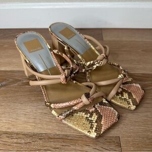 Dolce Vita Blush Multi Snake Print Stella Heels Sandals, Size 8.5